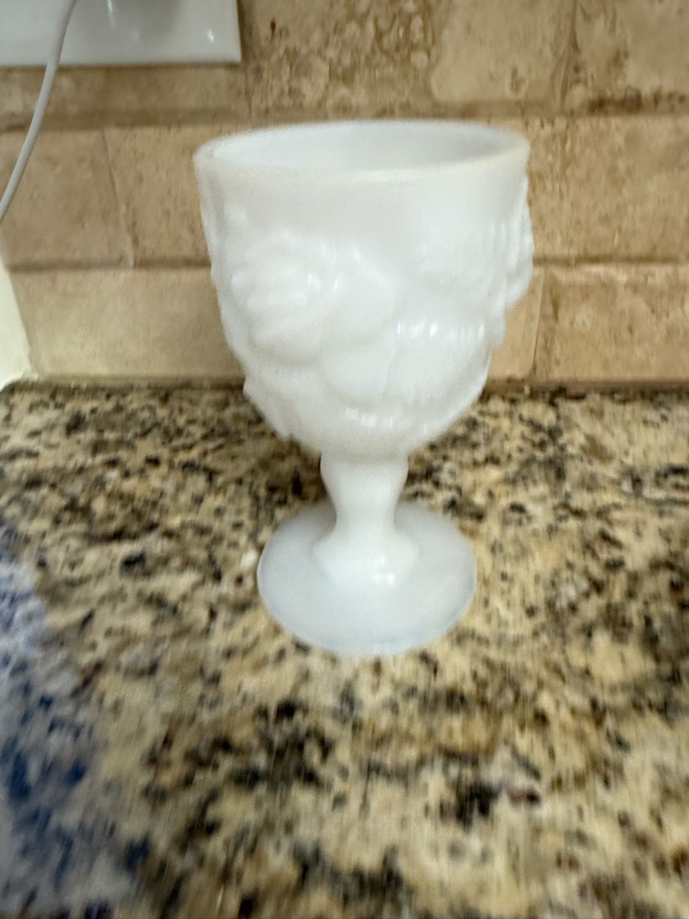 Vintage White Milk Glass Pedestal Goblet